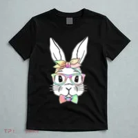 Cute Easter Bunny Pastel Tie Dye Bow Tie Glasses T-Shirt thumb 5