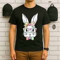 Cute Easter Bunny Pastel Tie Dye Bow Tie Glasses T-Shirt thumb 6