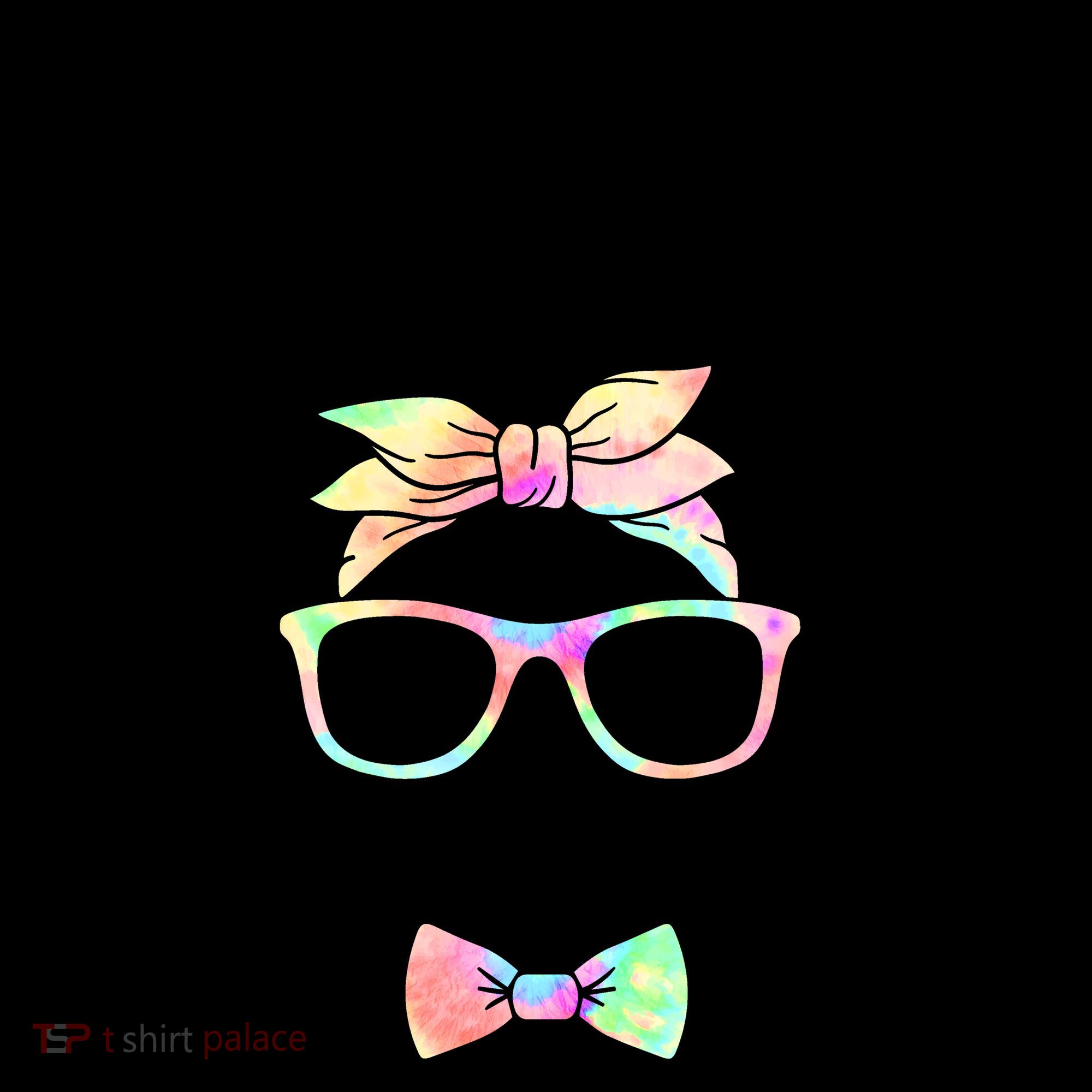 Cute Easter Bunny Pastel Tie Dye Bow Tie Glasses Coffee Mug
