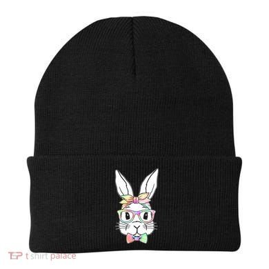 Cute Easter Bunny Pastel Tie Dye Bow Tie Glasses Beanie