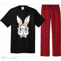 Cute Easter Bunny Pastel Tie Dye Bow Tie Glasses Pajama Set thumb 0