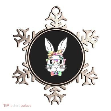 Cute Easter Bunny Pastel Tie Dye Bow Tie Glasses Ornament