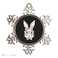 Cute Easter Bunny Pastel Tie Dye Bow Tie Glasses Ornament thumb 0