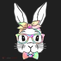 Cute Easter Bunny Pastel Tie Dye Bow Tie Glasses Hat thumb 2