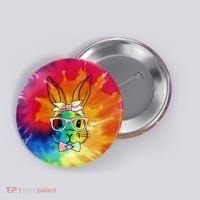 Cute Easter Bunny Pastel Tie Dye Bow Tie Glasses Button thumb 0