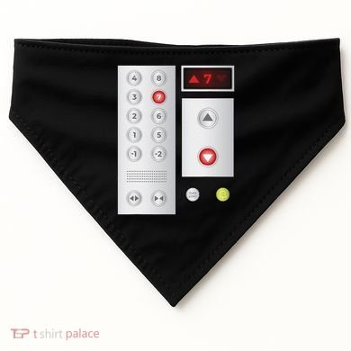 Cool Elevator Buttons Art Funny Funny Lift Halloween Costume USA-Made Doggie Bandana