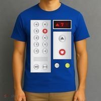 Cool Elevator Buttons Art Funny Funny Lift Halloween Costume T-Shirt thumb 3