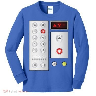 Cool Elevator Buttons Art Funny Funny Lift Halloween Costume Kids Long Sleeve Shirt