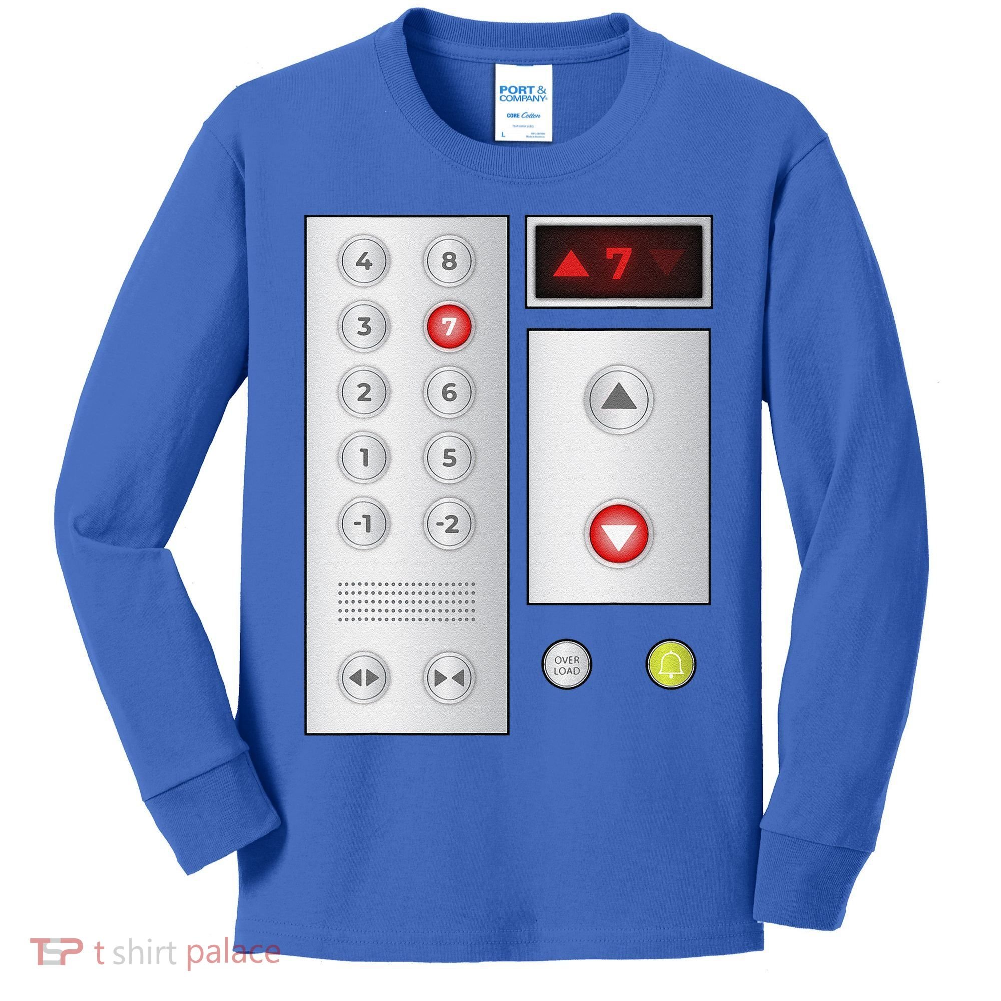 Cool Elevator Buttons Art Funny Funny Lift Halloween Costume Kids Long Sleeve Shirt