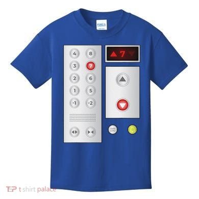 Cool Elevator Buttons Art Funny Funny Lift Halloween Costume Kids T-Shirt