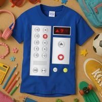 Cool Elevator Buttons Art Funny Funny Lift Halloween Costume Kids T-Shirt thumb 3