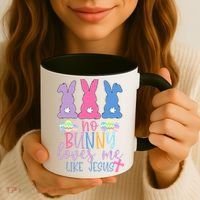 Cute Easter Bunnies No Bunny Loves Me Like Jesus Coffee Mug thumb 3