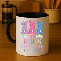 Cute Easter Bunnies No Bunny Loves Me Like Jesus Coffee Mug thumb 4