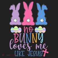 Cute Easter Bunnies No Bunny Loves Me Like Jesus Beanie thumb 2