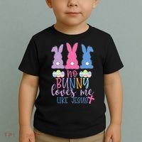 Cute Easter Bunnies No Bunny Loves Me Like Jesus Toddler T-Shirt thumb 2