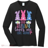 Cute Easter Bunnies No Bunny Loves Me Like Jesus Women's Long Sleeve Shirt thumb 0