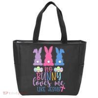 Cute Easter Bunnies No Bunny Loves Me Like Jesus Tote Bag thumb 0