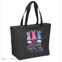 Cute Easter Bunnies No Bunny Loves Me Like Jesus Tote Bag thumb 2