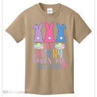 Cute Easter Bunnies No Bunny Loves Me Like Jesus Kids T-Shirt thumb 0