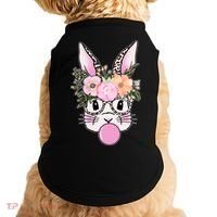 Cute Easter Bunny With Flower Crown And Bubblegum Doggie Tank thumb 0