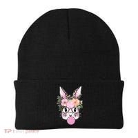 Cute Easter Bunny With Flower Crown And Bubblegum Beanie thumb 0