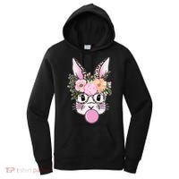 Cute Easter Bunny With Flower Crown And Bubblegum Women's Hoodie thumb 0