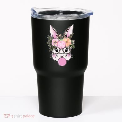 Cute Easter Bunny With Flower Crown And Bubblegum Tumbler