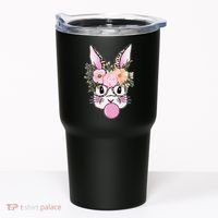 Cute Easter Bunny With Flower Crown And Bubblegum Tumbler thumb 0