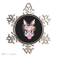 Cute Easter Bunny With Flower Crown And Bubblegum Ornament thumb 0