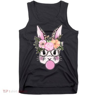 Cute Easter Bunny With Flower Crown And Bubblegum Tank Top