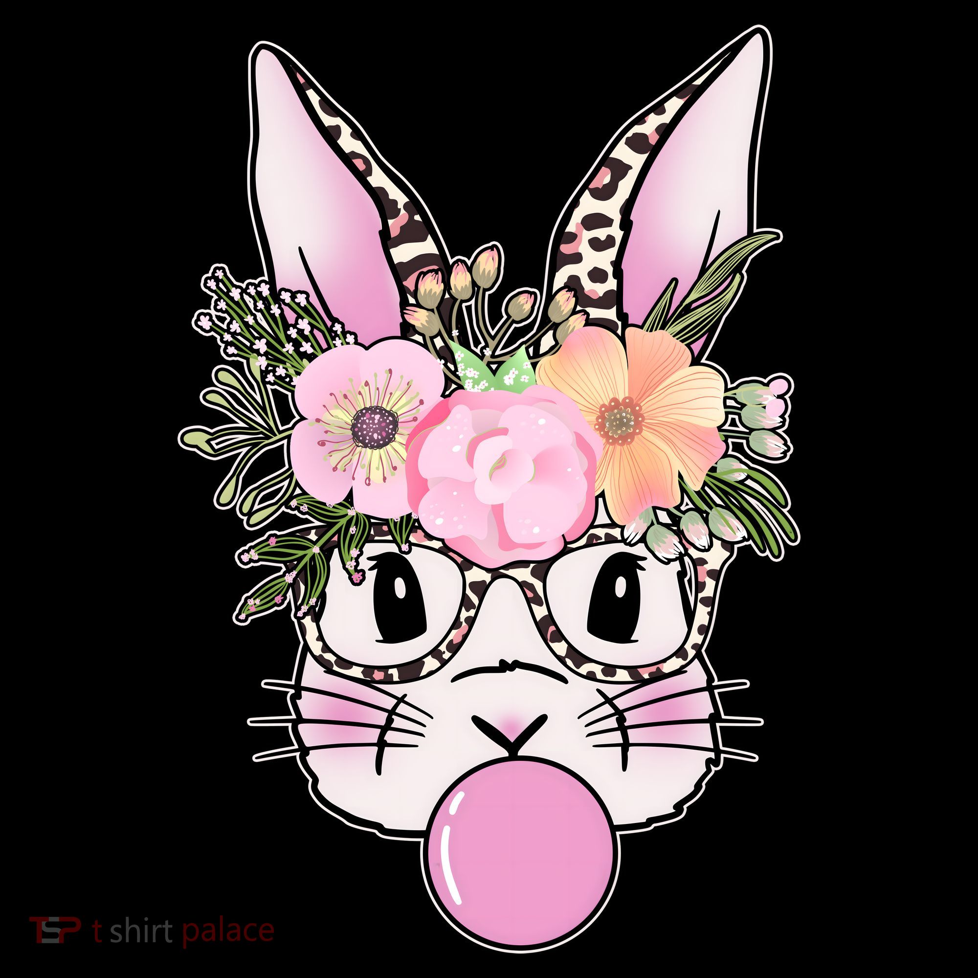 Cute Easter Bunny With Flower Crown And Bubblegum Tote Bag