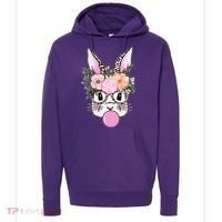 Cute Easter Bunny With Flower Crown And Bubblegum Hoodie thumb 0