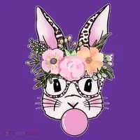 Cute Easter Bunny With Flower Crown And Bubblegum Toddler Hoodie thumb 2