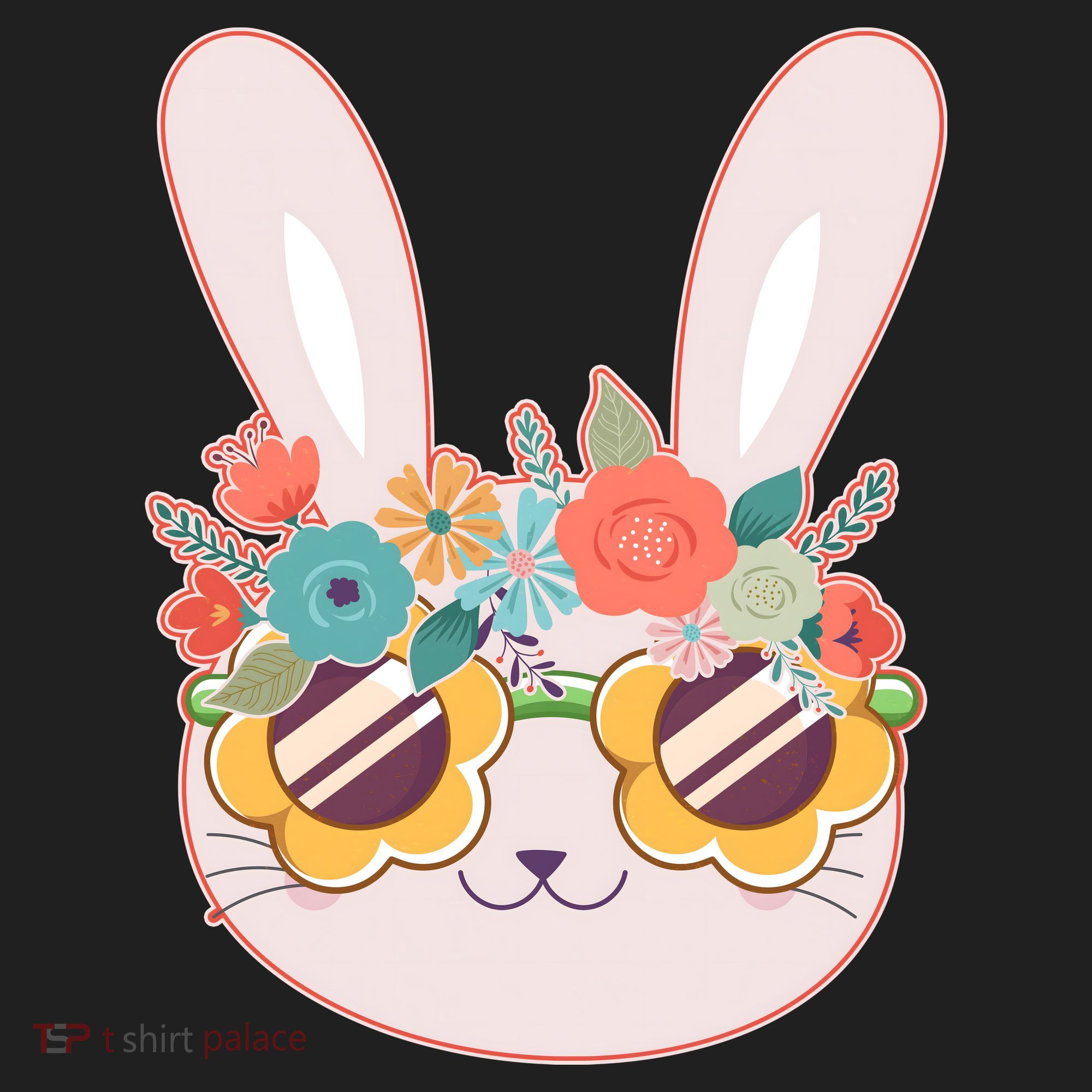 Cute Easter Bunny With Flower Crown And Sunglasses Women's Sweatshirt