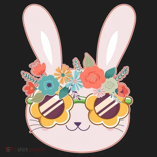 Cute Easter Bunny With Flower Crown And Sunglasses Women's Sweatshirt