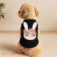 Cute Easter Bunny With Flower Crown And Sunglasses Doggie Tank thumb 2