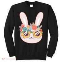 Cute Easter Bunny With Flower Crown And Sunglasses Sweatshirt thumb 0