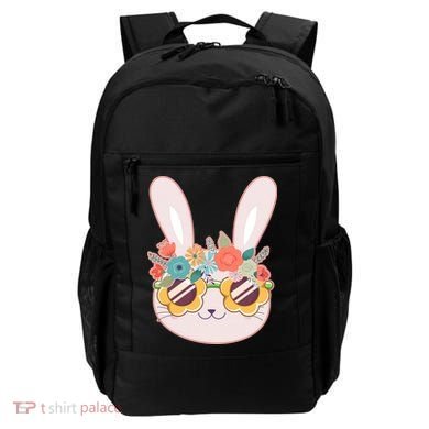 Cute Easter Bunny With Flower Crown And Sunglasses Backpack