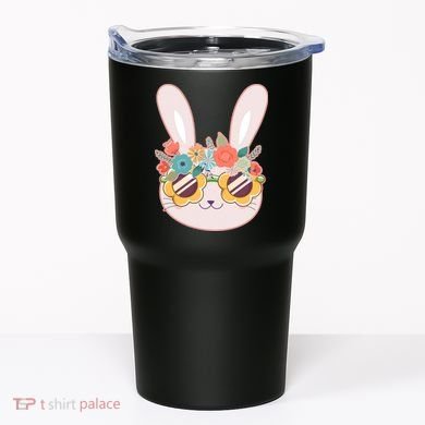 Cute Easter Bunny With Flower Crown And Sunglasses Tumbler