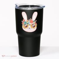 Cute Easter Bunny With Flower Crown And Sunglasses Tumbler thumb 0