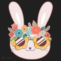 Cute Easter Bunny With Flower Crown And Sunglasses Tumbler thumb 3