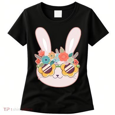 Cute Easter Bunny With Flower Crown And Sunglasses Women's T-Shirt