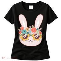 Cute Easter Bunny With Flower Crown And Sunglasses Women's T-Shirt thumb 0
