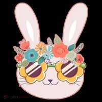 Cute Easter Bunny With Flower Crown And Sunglasses Kids Sweatshirt thumb 2