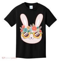 Cute Easter Bunny With Flower Crown And Sunglasses Kids T-Shirt thumb 0