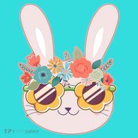 Cute Easter Bunny With Flower Crown And Sunglasses Tote Bag thumb 4