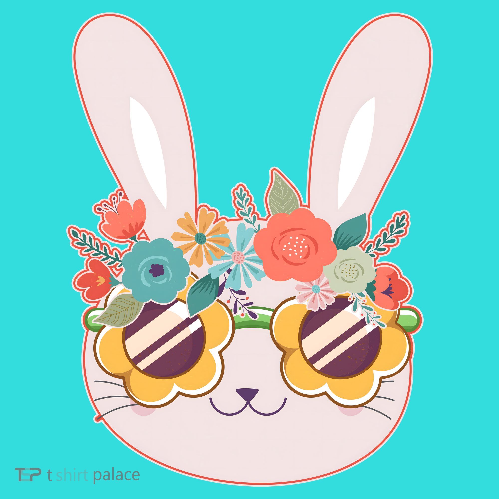 Cute Easter Bunny With Flower Crown And Sunglasses Tote Bag