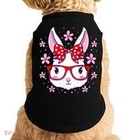 Cute Easter Bunny Face Glasses Bow Easter Day Rabbit Doggie Tank thumb 0