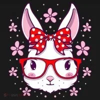 Cute Easter Bunny Face Glasses Bow Easter Day Rabbit Doggie Tank thumb 4