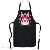 Cute Easter Bunny Face Glasses Bow Easter Day Rabbit Apron thumb 0